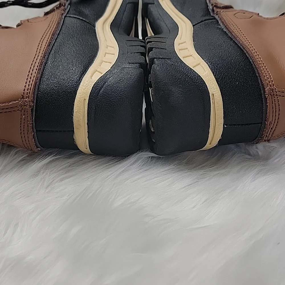 BEARPAW Kelly Youth Faux Leather Wool‎ Blend Lining Lace Up Winter Ankle Boots 1